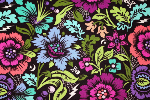 Designer-Baumwollstoff Nightshade deja vu – Spider Blossom(10 cm)